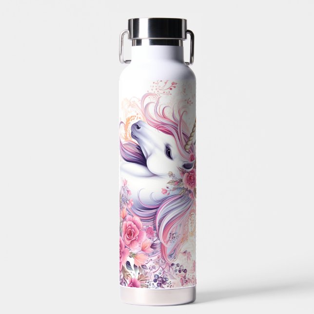 Cute Magical Unicorn Water Bottle (Front)