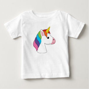 Cute Magical Unicorn with Colourful Hair Baby T-Shirt
