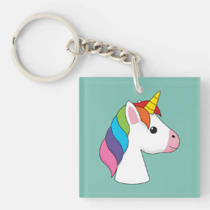Cute Magical Unicorn with Colourful Hair Keychain