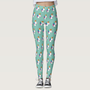 Cute Magical Unicorn with Colourful Hair Leggings