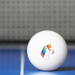 Cute Magical Unicorn with Colourful Hair Ping Pong Ball