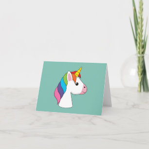 Cute Magical Unicorn with Colourful Hair Thank You Card