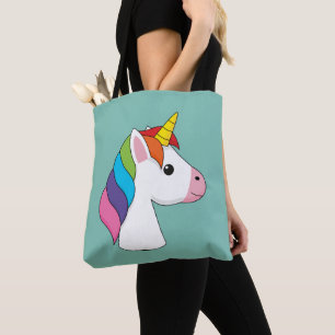 Cute Magical Unicorn with Colourful Hair Tote Bag