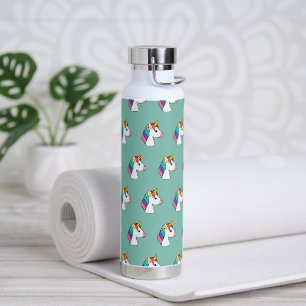 Cute Magical Unicorn with Colourful Hair Water Bottle