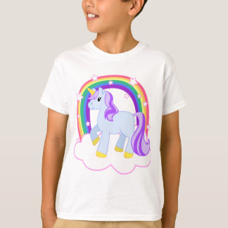 Cute Magical Unicorn with rainbow (Customizable!) T-Shirt