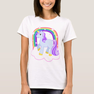 Cute Magical Unicorn with rainbow (Customizable!) T-Shirt