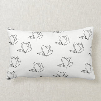 Cute Magnolia Flowers Lumbar Throw Pillow Cushion