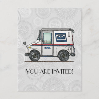 Cute Mail Truck Invitation