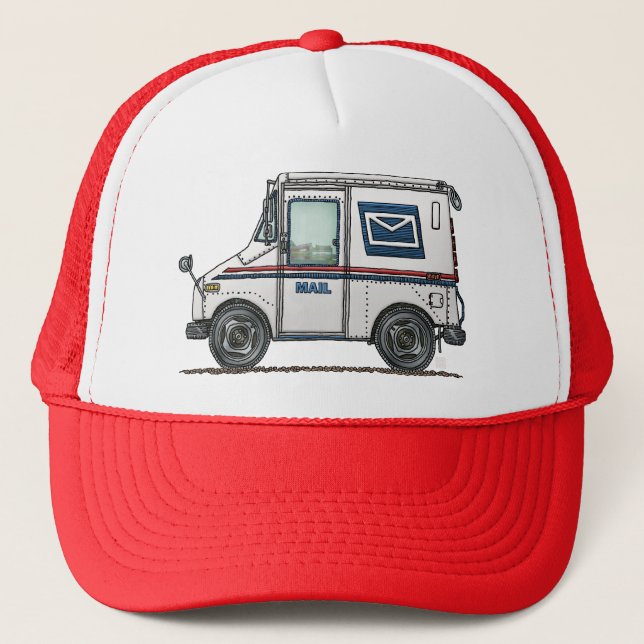 Cute Mail Truck Trucker Hat (Front)