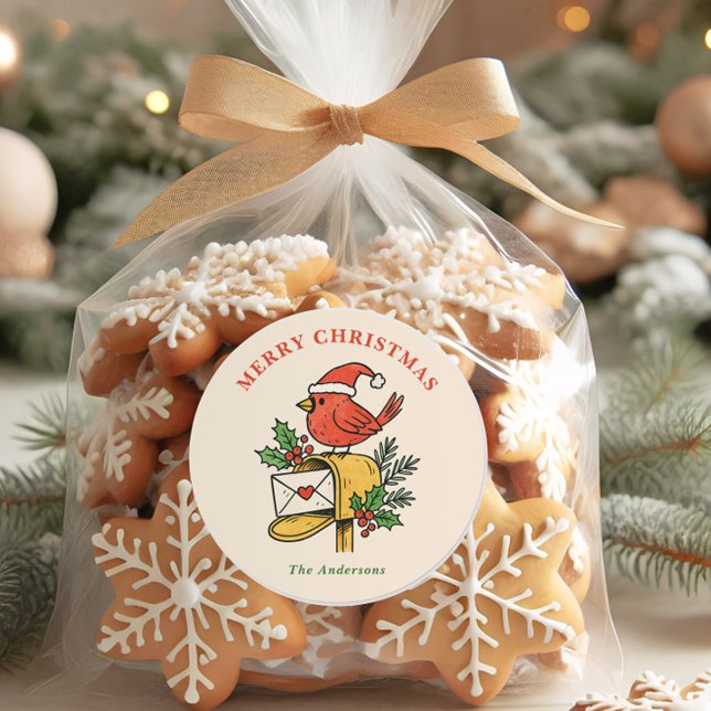 Cute Mailbox Cardinal Christmas Holiday Sticker (Creator Uploaded)