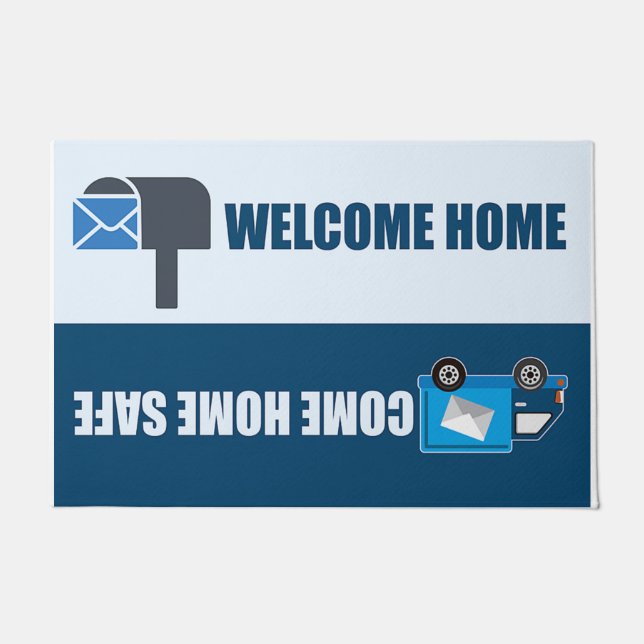 Cute Mailman Doormat, Post Office Decor Doormat (Front)