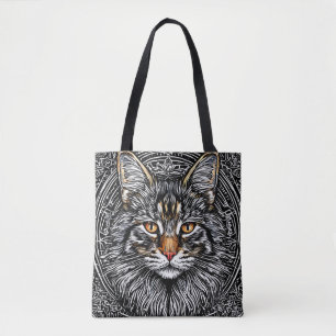 Cute Maine Coon Cat Tote Bag