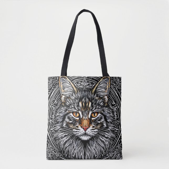 Cute Maine Coon Cat Tote Bag (Front)