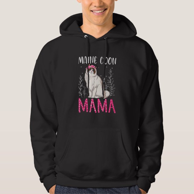 Cute Maine Coon  Funny Main Coon Mama   Womens Mot Hoodie (Front)