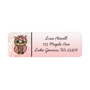 Cute Mains Whimsical Tirées Chouette Rose