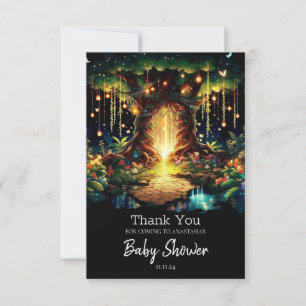 Cute Majestic Enchanted Forest Baby Shower Thank You Card