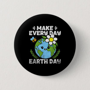Cute make everyday earth day kids 2 inch round button