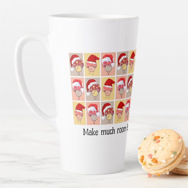 Cute MAKE MUCH ROOM FOR CHRIST Christmas Mushrooms Latte Mug (In Situ)