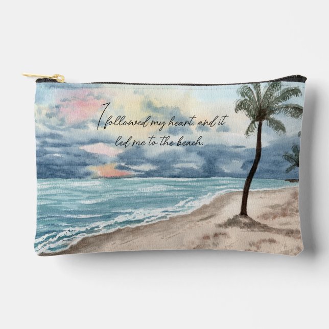 cute make up bag zipper tote beach (Front)