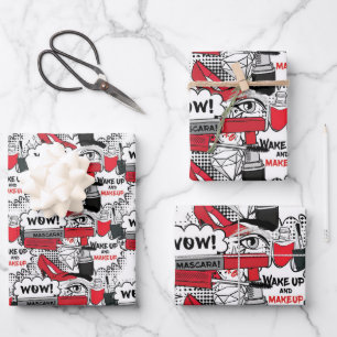 Cute Makeup Girl – kawaii Beauty and Glam Fashion Wrapping Paper Sheet