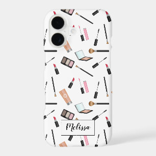 Cute Makeup Things Pattern With Personalized Name
