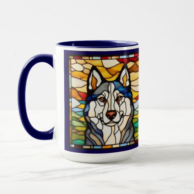 Cute Malamute Ceramic Coffee Mug (Left)