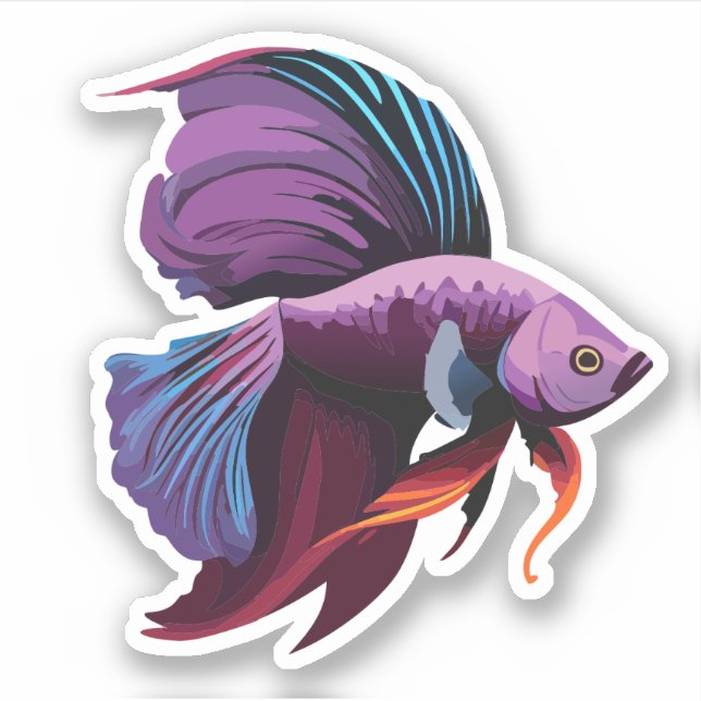 Cute Male Beta Fish Cartoon Charactor (Front)