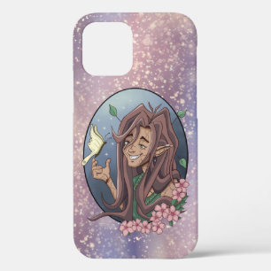 Cute Male Elf And Pale Cream Butterfly iPhone 12 Case