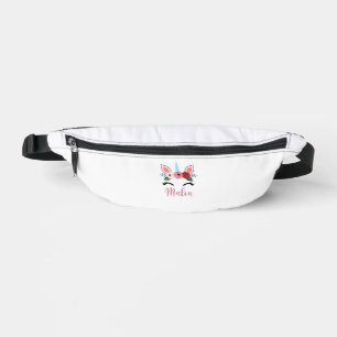 Cute Malia Magical Floral Unicorn For Girls T-Shir Fanny Pack
