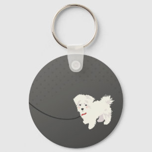 Cute Maltese Dog Keychain