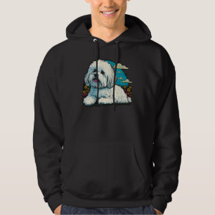 Cute Maltese Dog on Maltese dog  4 Hoodie