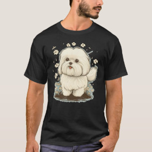 Cute Maltese Dog on Maltese dog  5 T-Shirt