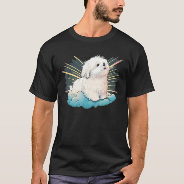 Cute Maltese Dog on Maltese dog  6 T-Shirt (Front)