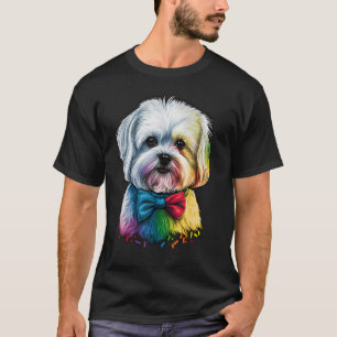 Cute Maltese Dog on Maltese dog   T-Shirt