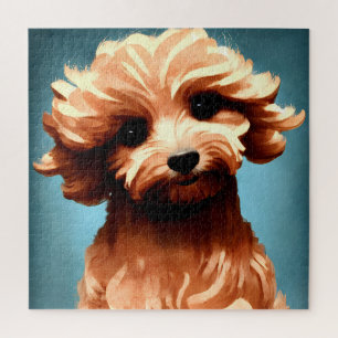 Cute Maltipoo Art or Your Furry Friend's Portrait Jigsaw Puzzle