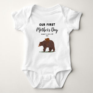 Cute Mama Baby Bear 1st Mother's Day Personalized Bodysuit