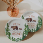 Cute Mama Baby Bear Boy Baby Shower Paper Plate<br><div class="desc">Boy cute watercolor mama and baby bear woodland theme baby shower paper plates. Customizable!</div>