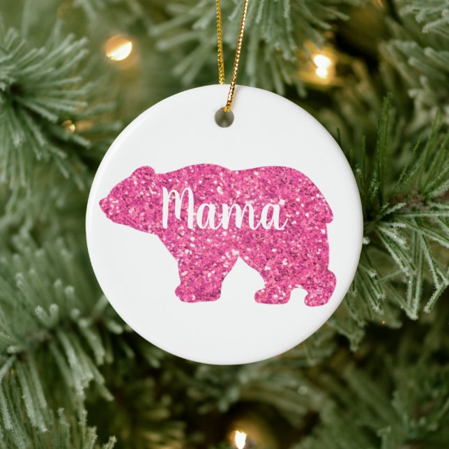 Cute Mama bear design mothers day gift Ceramic Ornament (Tree)