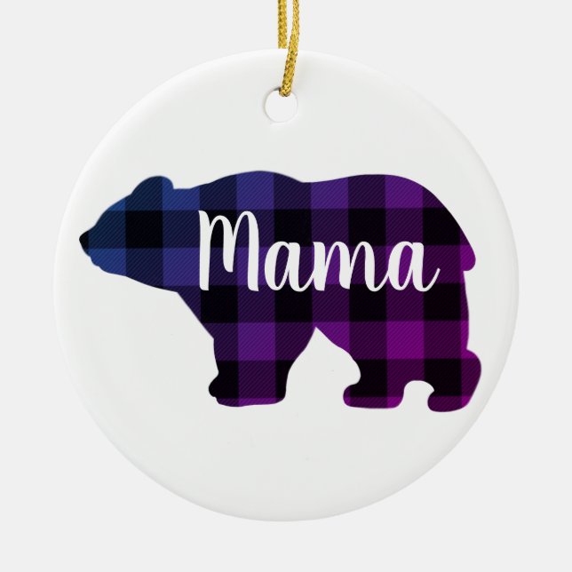 Cute Mama bear design mothers day gift Ceramic Ornament (Front)