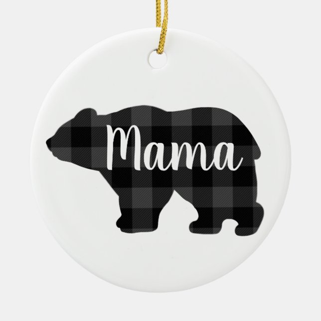 Cute Mama bear design mothers day gift Ceramic Ornament (Front)