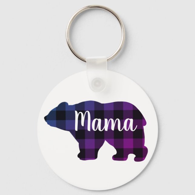 Cute Mama bear design mothers day gift Keychain (Front)