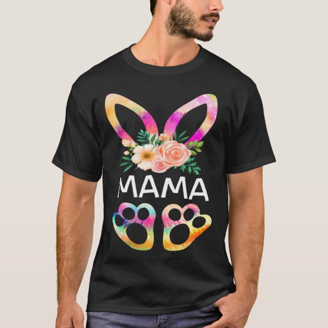 Cute Mama Bunny Tie Dye Print  Family Easter Day M T-Shirt (Front)