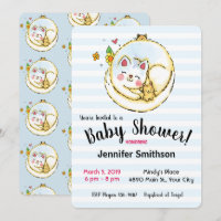 Cute Mama Chat et Kittens Baby Shower Invitations