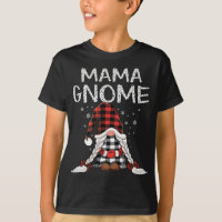 Cute Mama Gnomes check red Plaid pattern Christmas