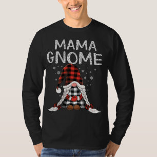Cute Mama Gnomes check red Plaid pattern Christmas T-Shirt