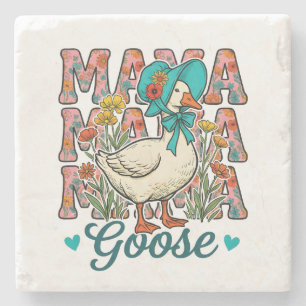 Cute Mama goose word art  Stone Coaster