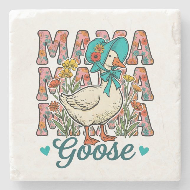 Cute Mama goose word art  Stone Coaster (Front)