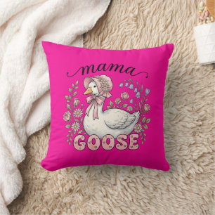 Cute Mama goose word art  Throw Pillow
