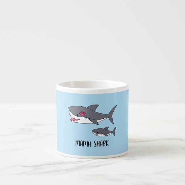 Cute Mama Shark et Baby Shark Mug (Devant)