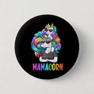 Cute Mamacorn Fun Unicorn Mothers Day Rainbow Colo 2 Inch Round Button